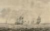 A squadron of the fleet bearing down on the royal yacht Royal Caroline off Harwich